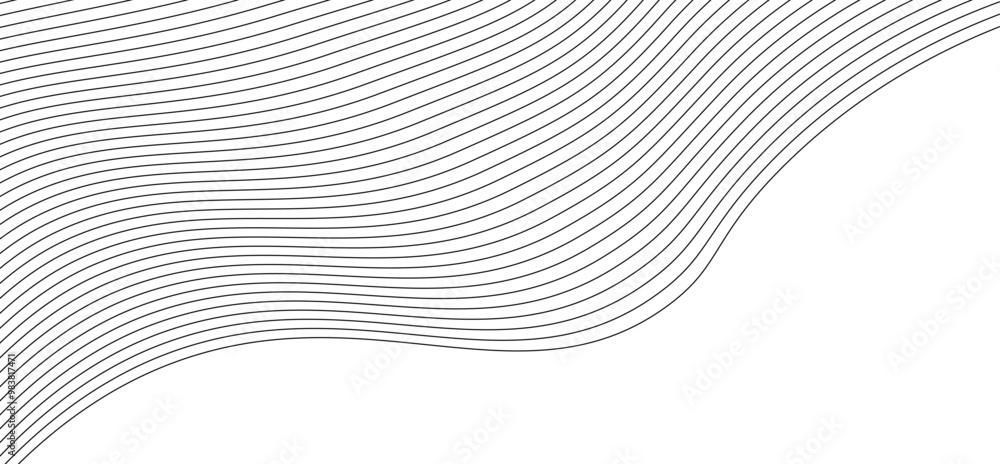Poster stylized line art background. abstract wave element for design. abstract vector background with grey