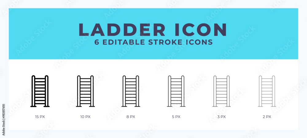 Poster ladder icon illustration vector with editable stroke.