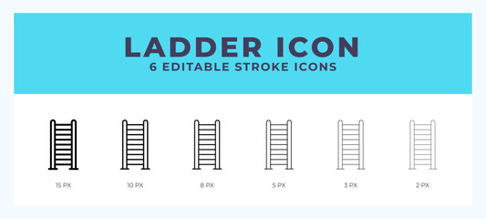 Ladder icon illustration vector with editable stroke.