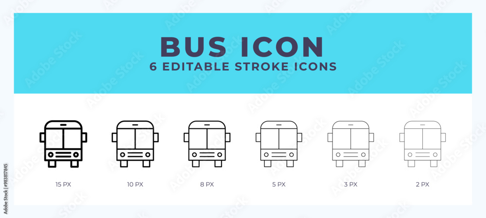 Poster bus icon vector for web. and mobile app. editable stroke outline icon.