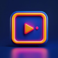 3D Icon: Real Time Online Broadcast Illustration Logo