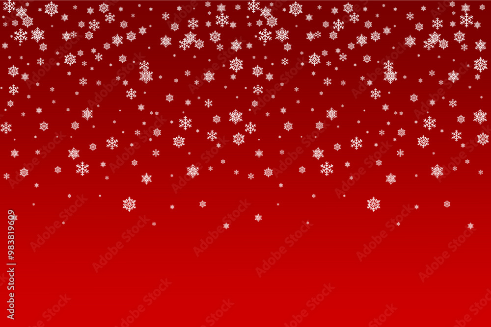 Wall mural snowflake with red background vector