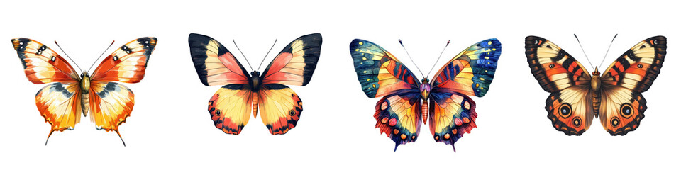 Vibrant and Colorful Butterflies with Intricate Wing Patterns Flying in a Natural Environment  Delicate Insect Specimens Showcasing the Beauty and Diversity of the Lepidoptera Order