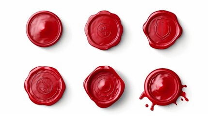 
Charming Vector Red Wax Seal Collection: Perfect for Personalizing Your Correspondence
