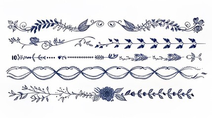 Obraz premium Creative Corners: Unique Hand-Drawn Dividers and Lines Collection