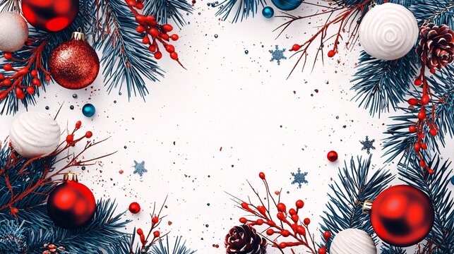 A vibrant and striking festive poster template designed for holiday celebrations, featuring a clean white backdrop for personalized text and graphics.