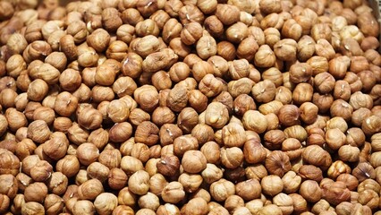 Close-Up of Shelled Hazelnuts