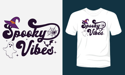 Spooky vibes Halloween t-shirt design