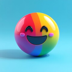 3D Emoji Icon: Rainbow Symbol for Diversity Illustration Logo