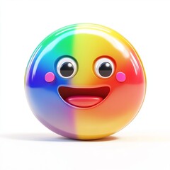 3D Emoji Icon: Rainbow Symbol for Diversity Illustration Logo