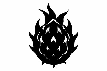 Dragon Fruit Vector Silhouette, Dragon Fruit Clipart 