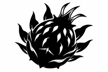 Dragon Fruit Vector Silhouette, Dragon Fruit Clipart 