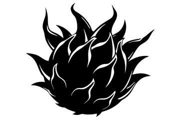 Dragon Fruit Vector Silhouette, Dragon Fruit Clipart 