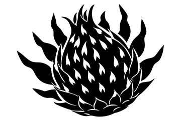 Dragon Fruit Vector Silhouette, Dragon Fruit Clipart 