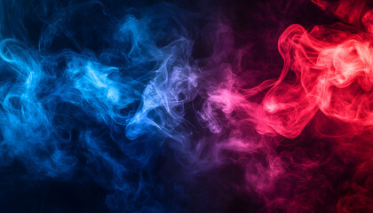 Obraz premium Abstract Red and Blue Smoke Swirls - Dynamic Colorful Smoke Art