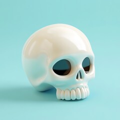 3D Emoji Icon: Skull Symbol for Danger or Fun Illustration Logo