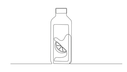 orange juice drink packaging continuous line drawing.one line drawing of orange juice packaging bottle.single line vector illustration.isolated white background