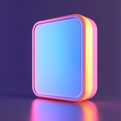 Obraz premium 3D Square Icon: Four Sided Geometric Shape Illustration Logo