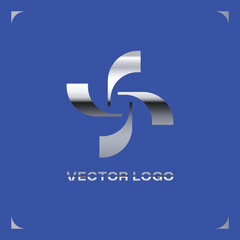 MODERN GEOMETRIC METALLIC GRAPHIC LOGO 