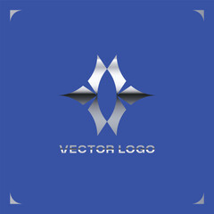 MODERN GEOMETRIC METALLIC GRAPHIC LOGO 