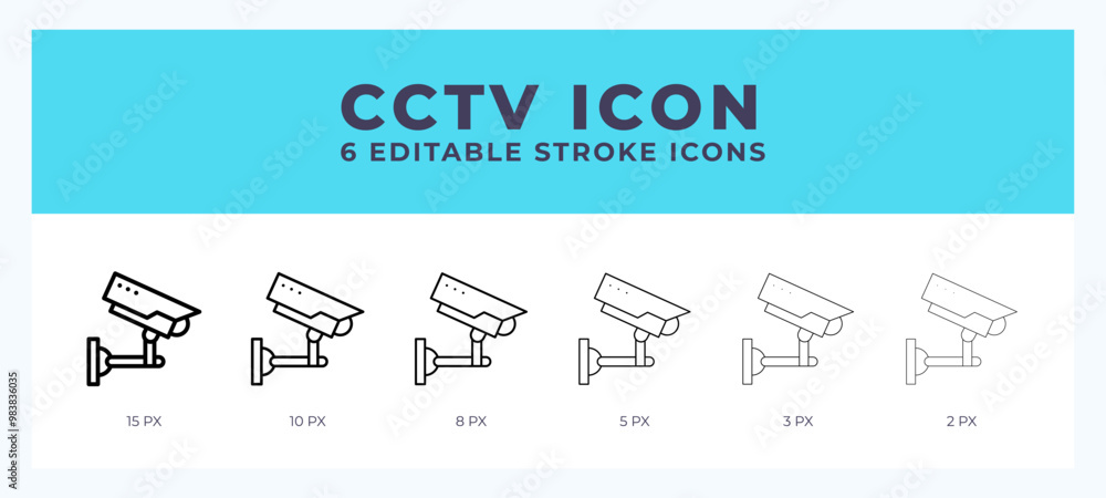 Poster cctv vector icon for web and app. editable stroke vector illustration