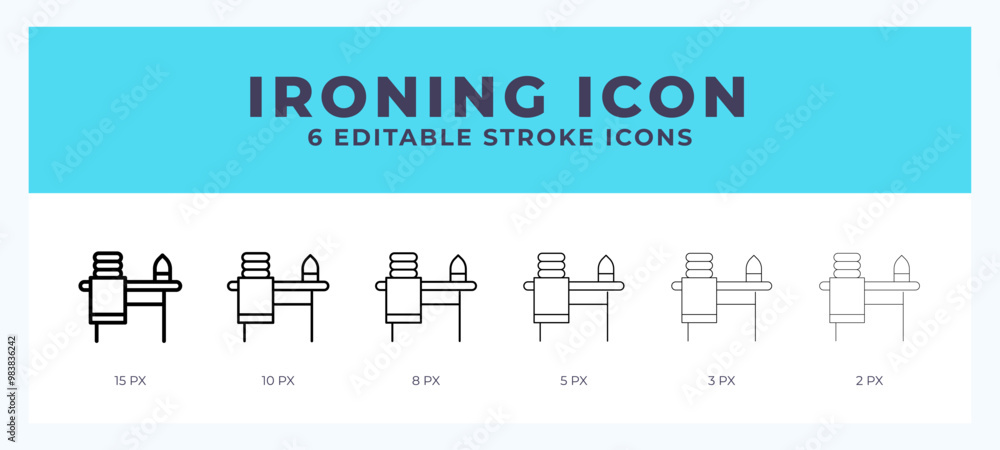 Poster ironing icon set with different stroke. design elements for logo. vector illustration.