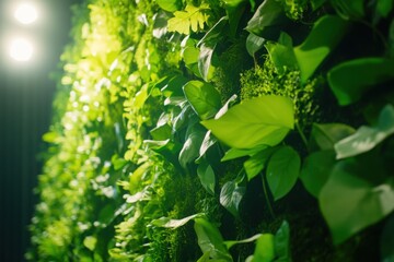 Eco-friendly green event with living wall plant display