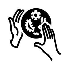 Vector solid black icon for Microbial analysis