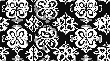 Obraz premium Seamless black and white geometric pattern with simple ornate design suitable for branding products gifts or card backgrounds