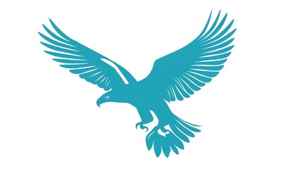 Fototapeta premium Stylized vector art illustration of an eagle in a solid color on a clean white background. The design captures the majestic essence of the eagle, showcasing its sharp features and powerful presence. I