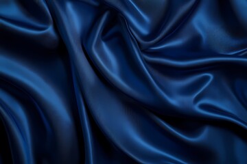 Obraz premium Elegant Dark Blue Satin Fabric for Backgrounds