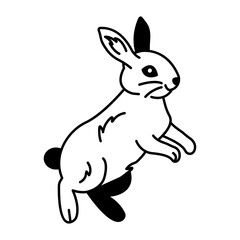 Hand drawn icon of bunny cartoon 