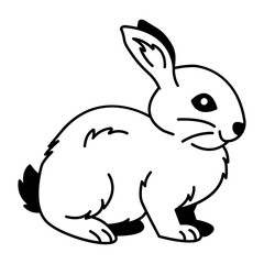 Hand drawn icon of rabbit pet 