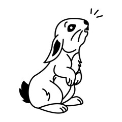 Hand drawn icon of easter bunny 
