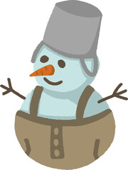 cute vector flat illustration of Christmas cozy warm stylish snowman outfit