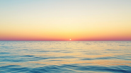 Fototapeta premium Golden Hour and Twilight Merge, a minimalist image where twilight and golden hour meet, blending into one unified frame, with copy space, The September Equinox