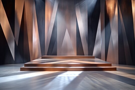 Modern geometric backdrop for fashion show