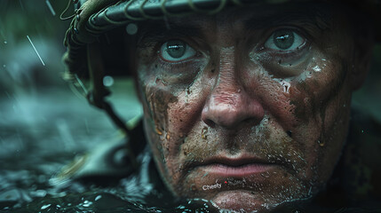 Stoic Faces of Military Veterans: Portraits of Courage and Sacrifice