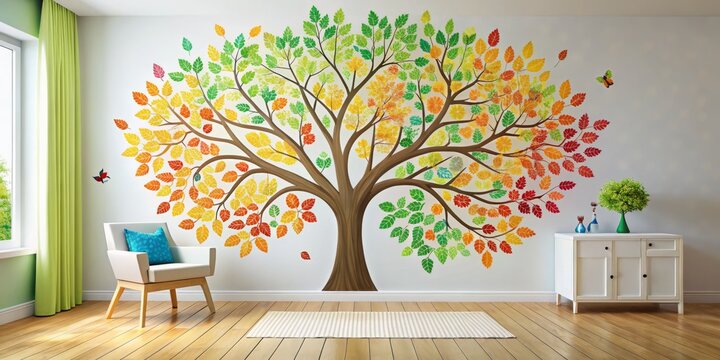 Bringing a touch of the outdoors in, vibrant tree wall decals instill a sense of serenity and connection