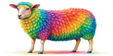 Naklejka premium Charming hand-drawn sheep illustration ideal for children’s books and educational content, adding warmth and whimsy to