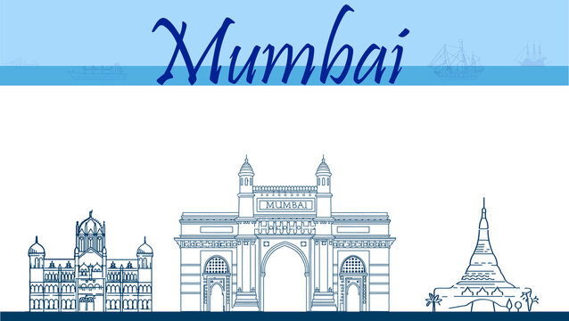 Mumbai sketch buildings vector - arts - Mumbai city vect