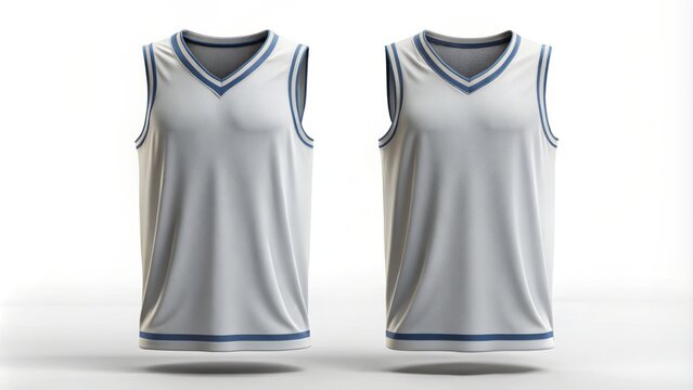 Customizable basketball jersey with blank space for personalization, adjustable neckline for comfortable wear, perfect
