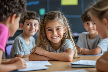 A classroom setting where students are learning conflict resolution skills through role-playing, emphasizing educational approaches