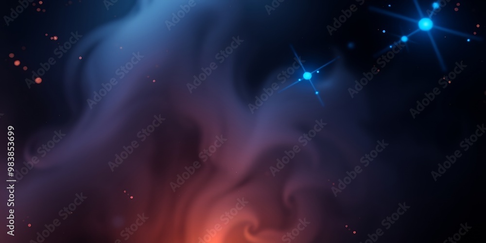 Poster Abstract cosmic background with glowing stars