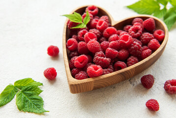 Fresh organic ripe raspberry