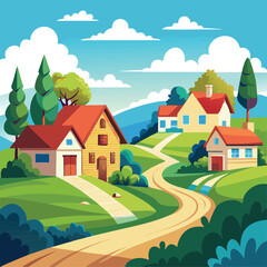 landscape with houses