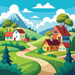 landscape with houses