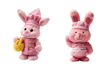 Obraz premium Collection of pink toy isolated on transparent background. Generated AI