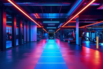 Neon Fitness Gym Interior