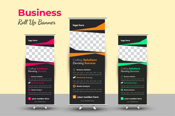 Stand Roll up banner template design Template